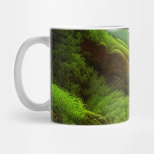 Digital painting of Mountains with Snow and River Mug